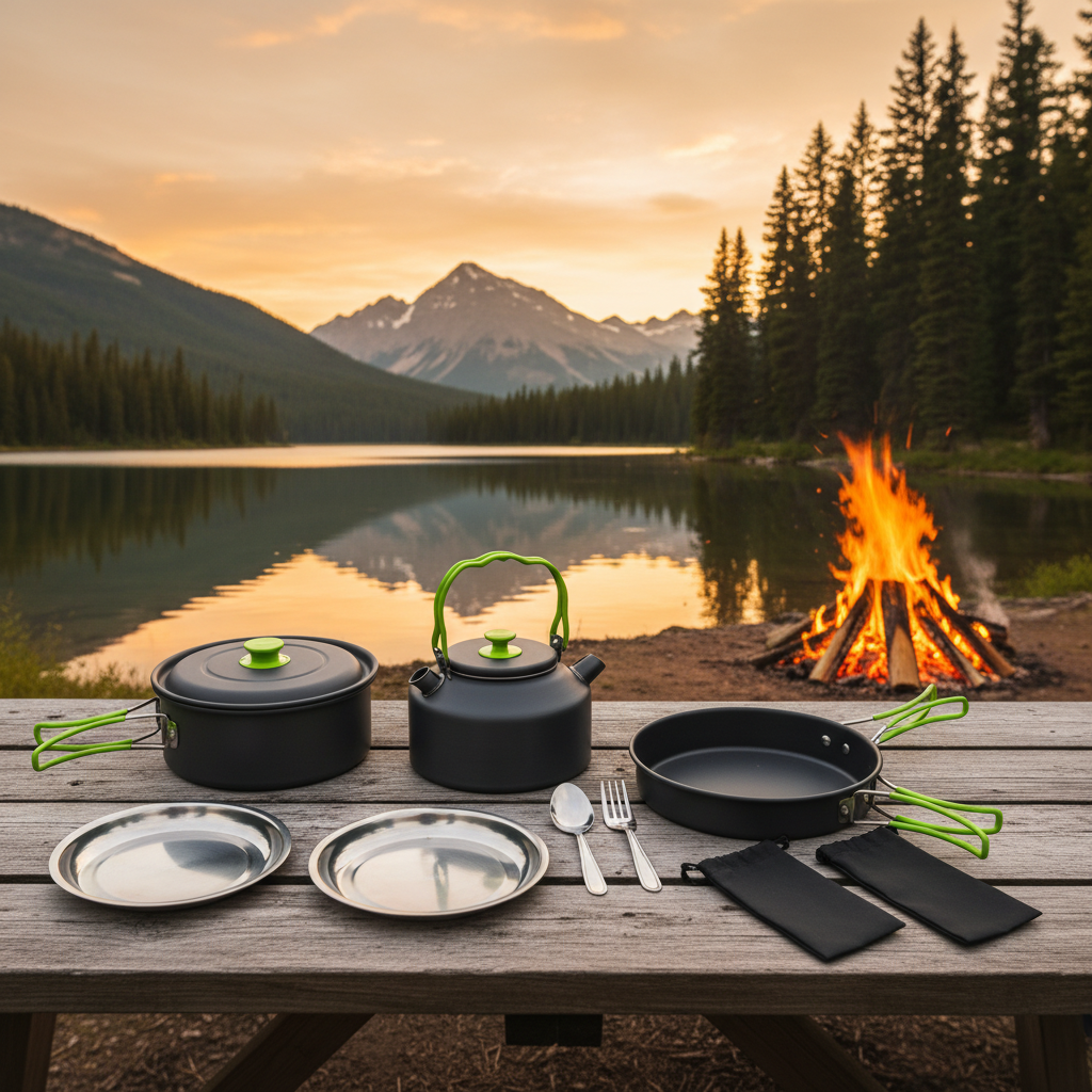 Grove Camping Cookware Set – 11-Piece Lightweight Non-Stick Cooking Kit 0