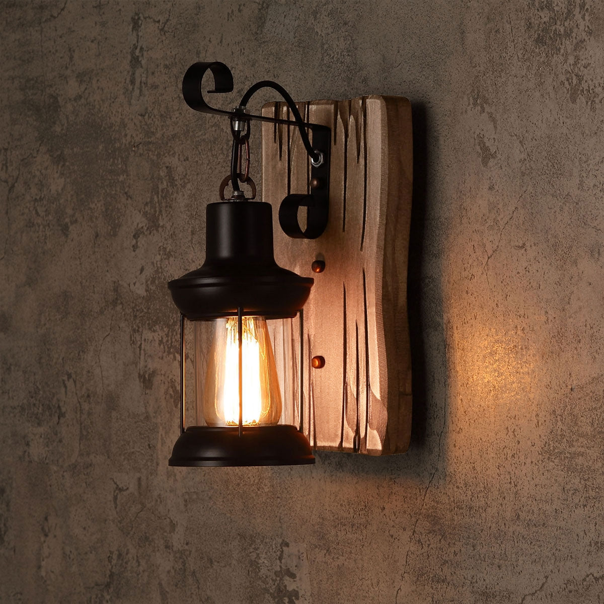 Indigo Industrial Wall Sconce – Clear Glass Shade for Rustic Indoor Lighting 0