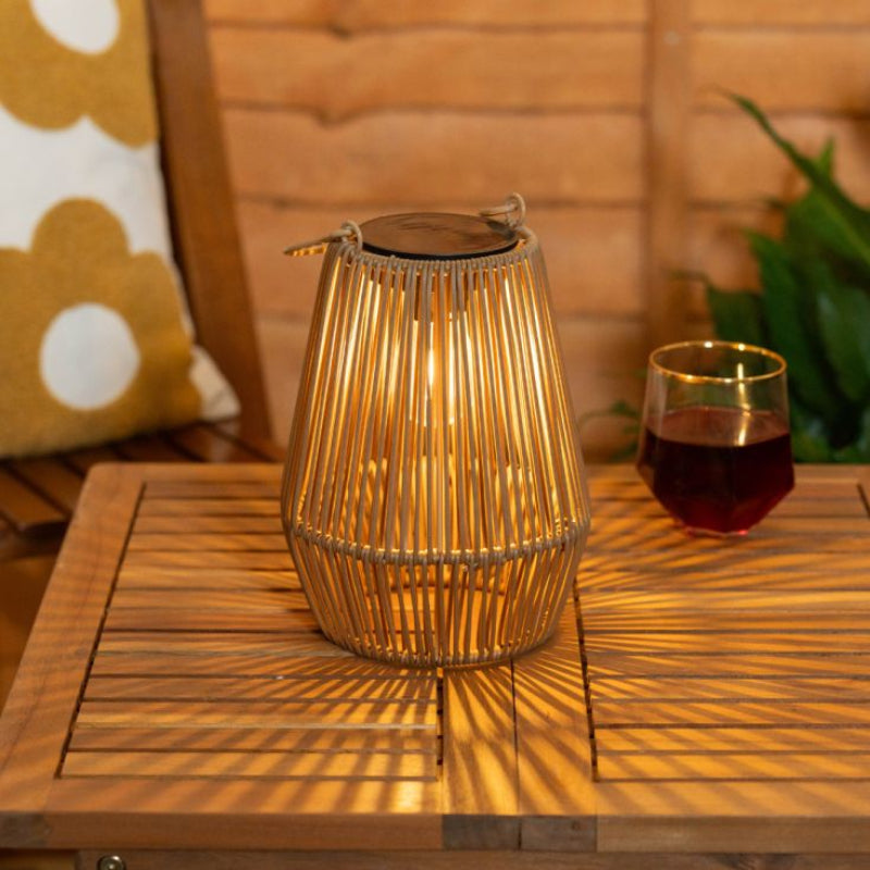 Marlo Outdoor Solar Lantern – Rattan Design Solar Powered Light for Patios 0