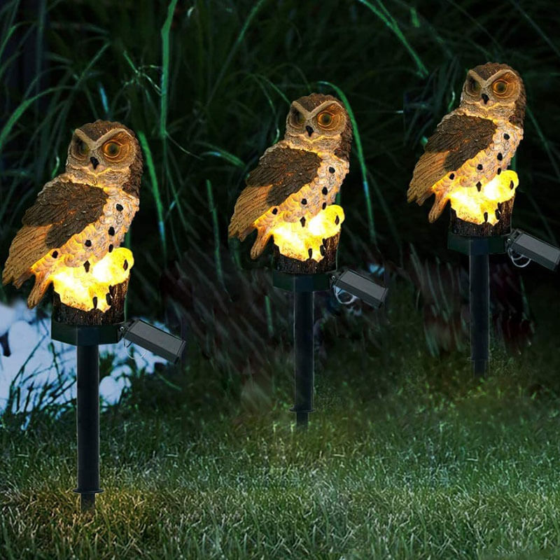 Owluxe Outdoor Solar Garden Light – Unique Owl Design with Warm Glow Illumination 2