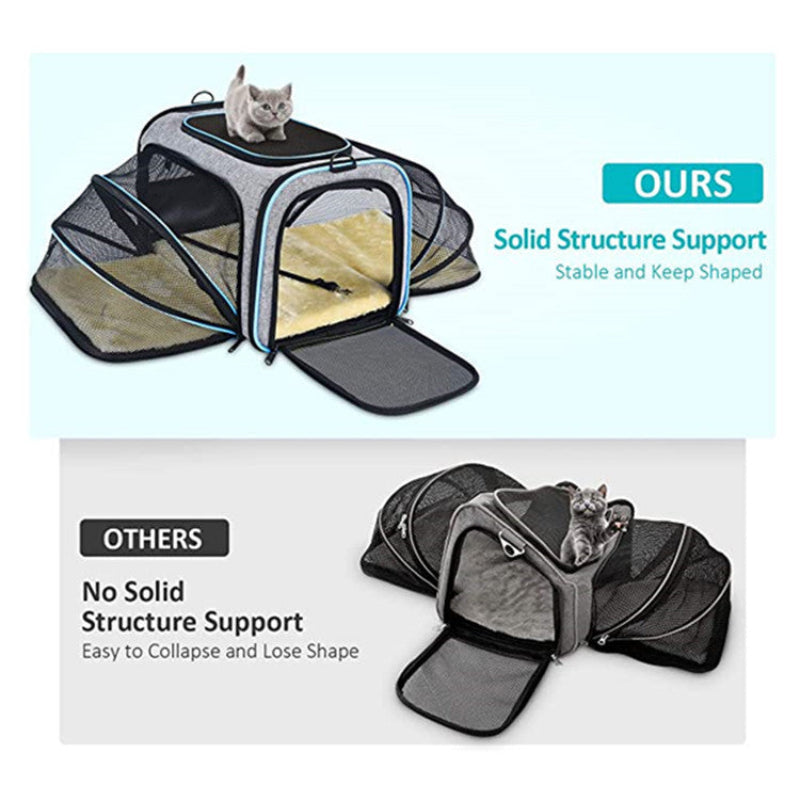 Proway Cat Carrier – Expandable Breathable Design for Comfortable Travel 2