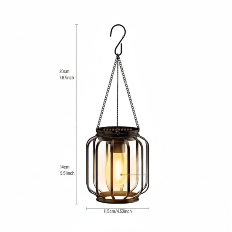 Caldria Outdoor Solar Lanterns 2-Pack – Weatherproof Hanging Garden Lighting