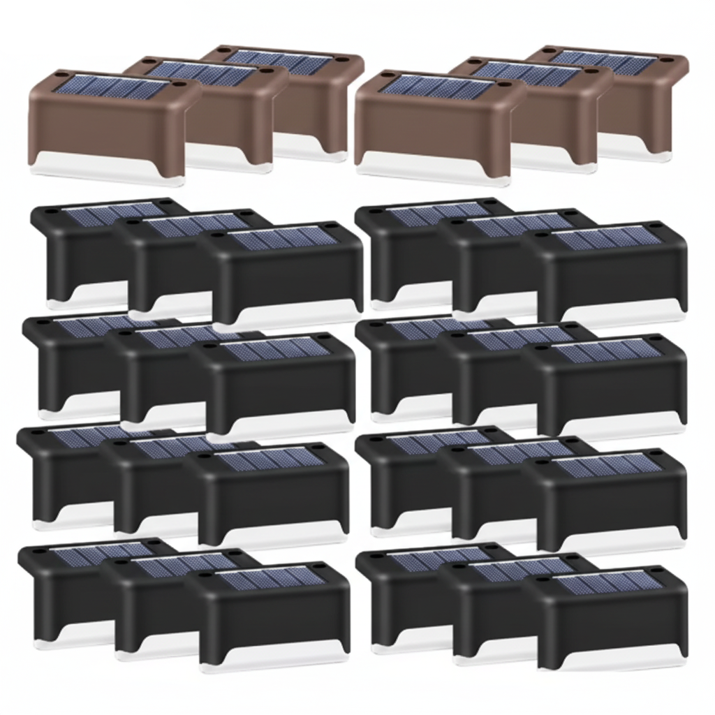 GlowVista Solar Step Lights with Waterproof Outdoor Illumination