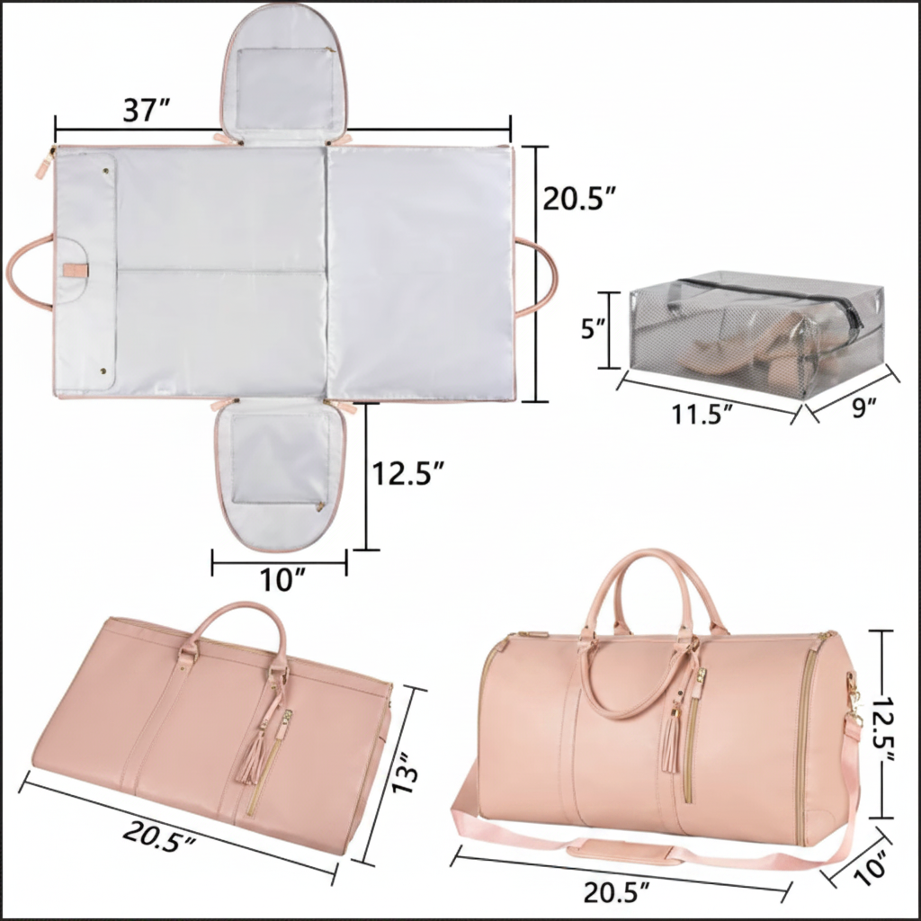 VoyaLux Garment Travel Bag – Waterproof Folding Duffle