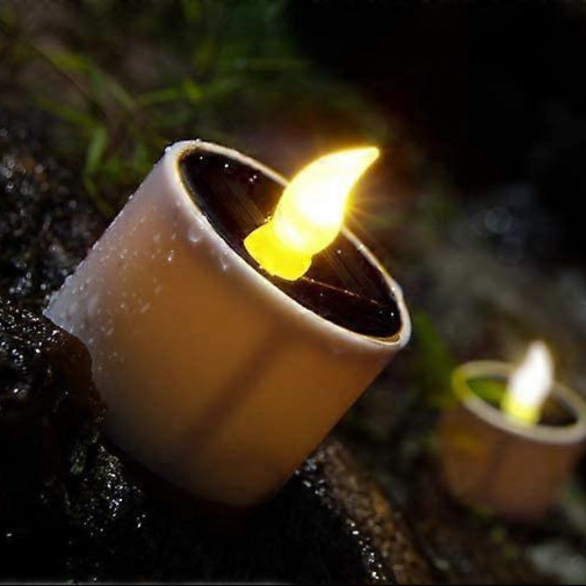 Solara Outdoor Solar Tea Light Candles – Waterproof LED Flickering Ambiance 1