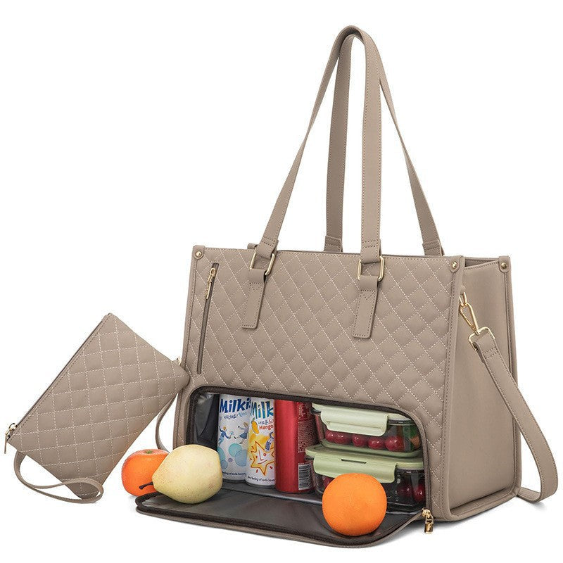 Travo Women's Quilted Laptop Bag – Insulated Lunch Compartment For Daily Use 5