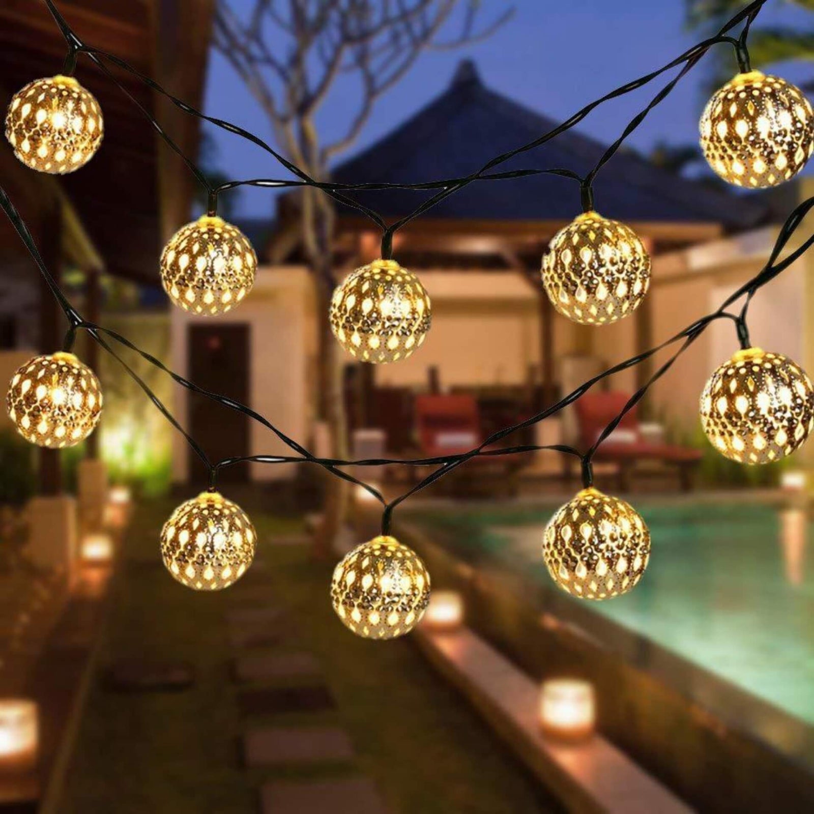 Viora Outdoor Solar String Lights – Vintage LED Globe Design for Patios 0