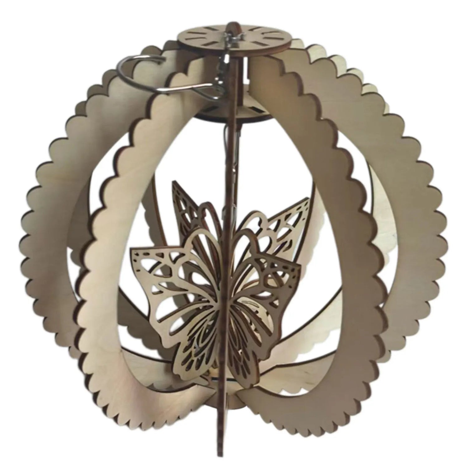 Wynna Outdoor Wind Spinner – Natural Wooden Hummingbird Decor for Gardens 0