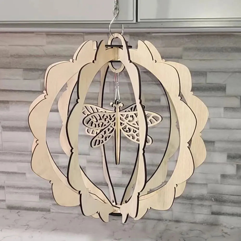 Wynna Outdoor Wind Spinner – Natural Wooden Hummingbird Decor for Gardens 4