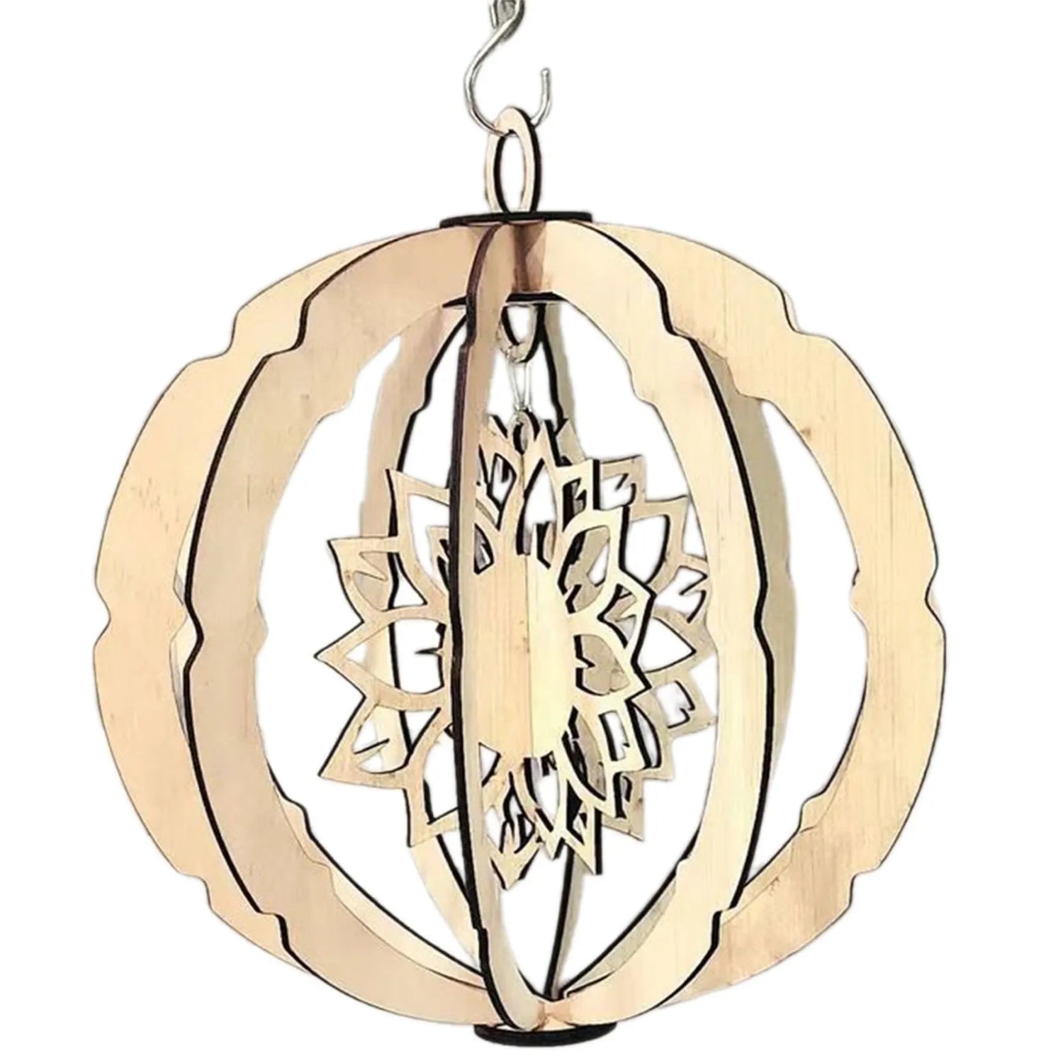 Wynna Outdoor Wind Spinner – Natural Wooden Hummingbird Decor for Gardens 7