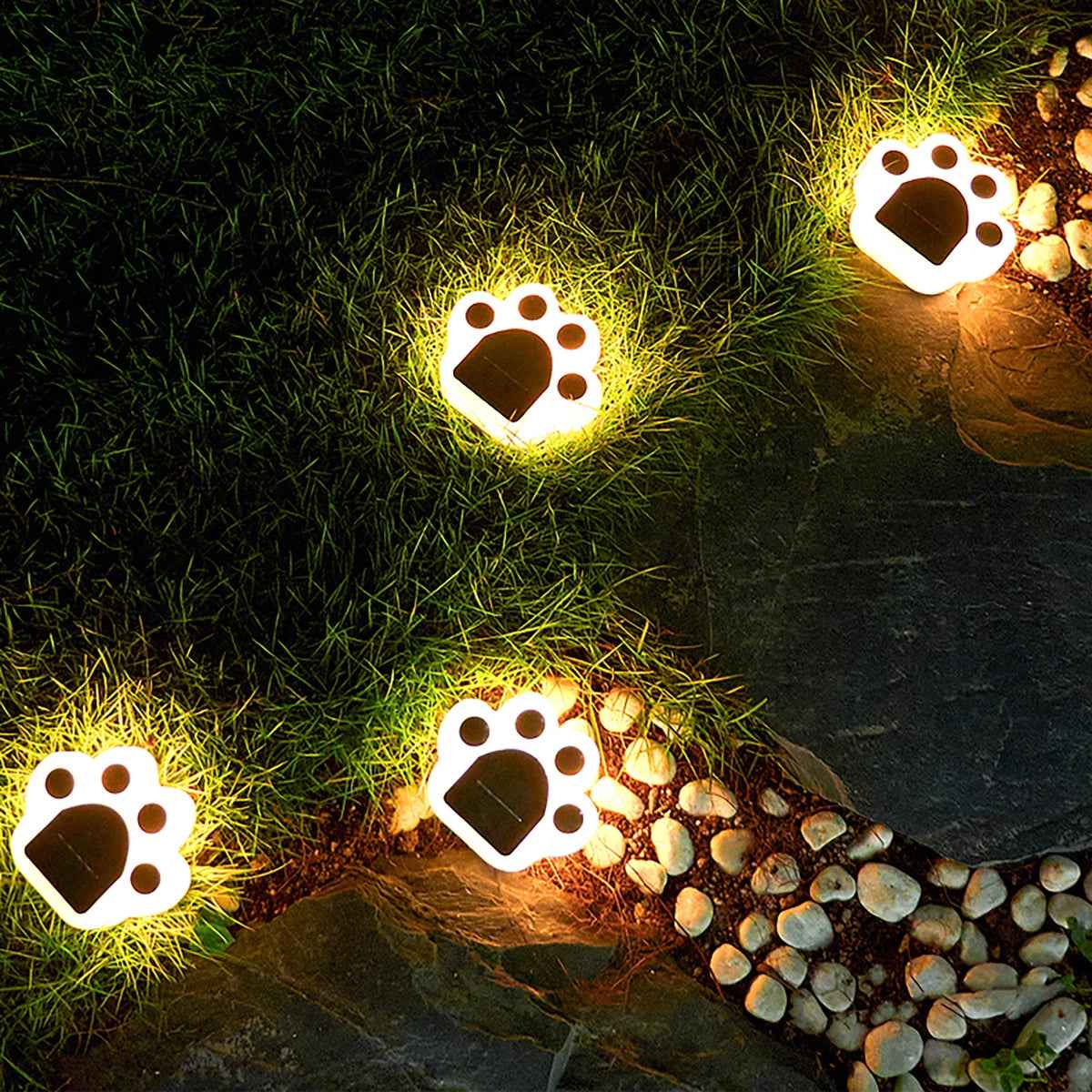 BreezePaw Outdoor Solar Garden Lights – Charming Footprint Decor for Pathways 1