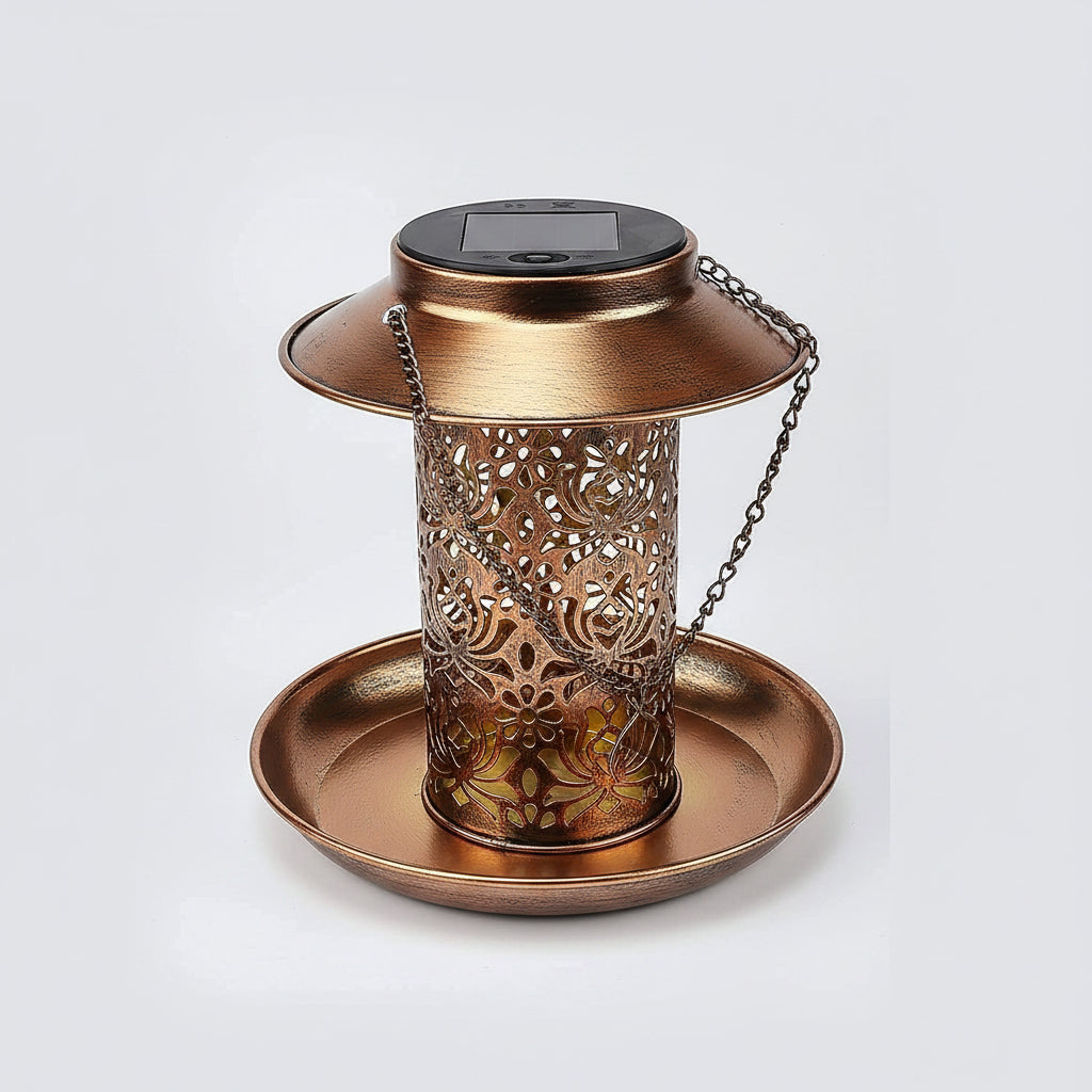 Breeze Outdoor Bird Feeder with Solar Night Light – Weather-Resistant Cage Design for Garden Use 4