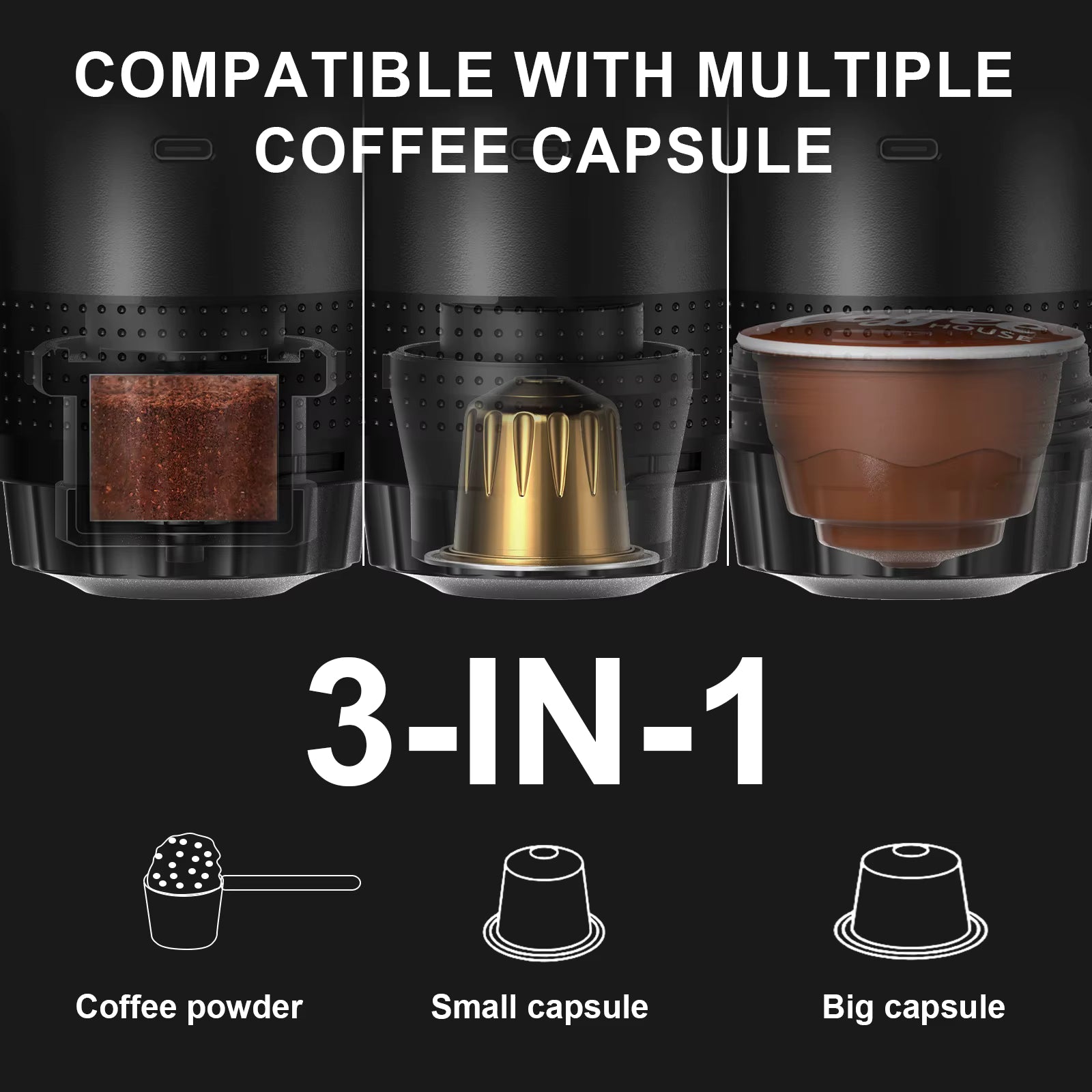 Evara Portable Espresso Maker – Wireless 3-in-1 Coffee Machine for Travel Convenience 2