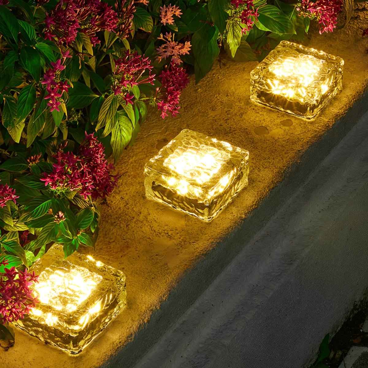 Frostiva Outdoor Solar Garden Lights – Unique Ice Cube Design for Pathway Illumination 1