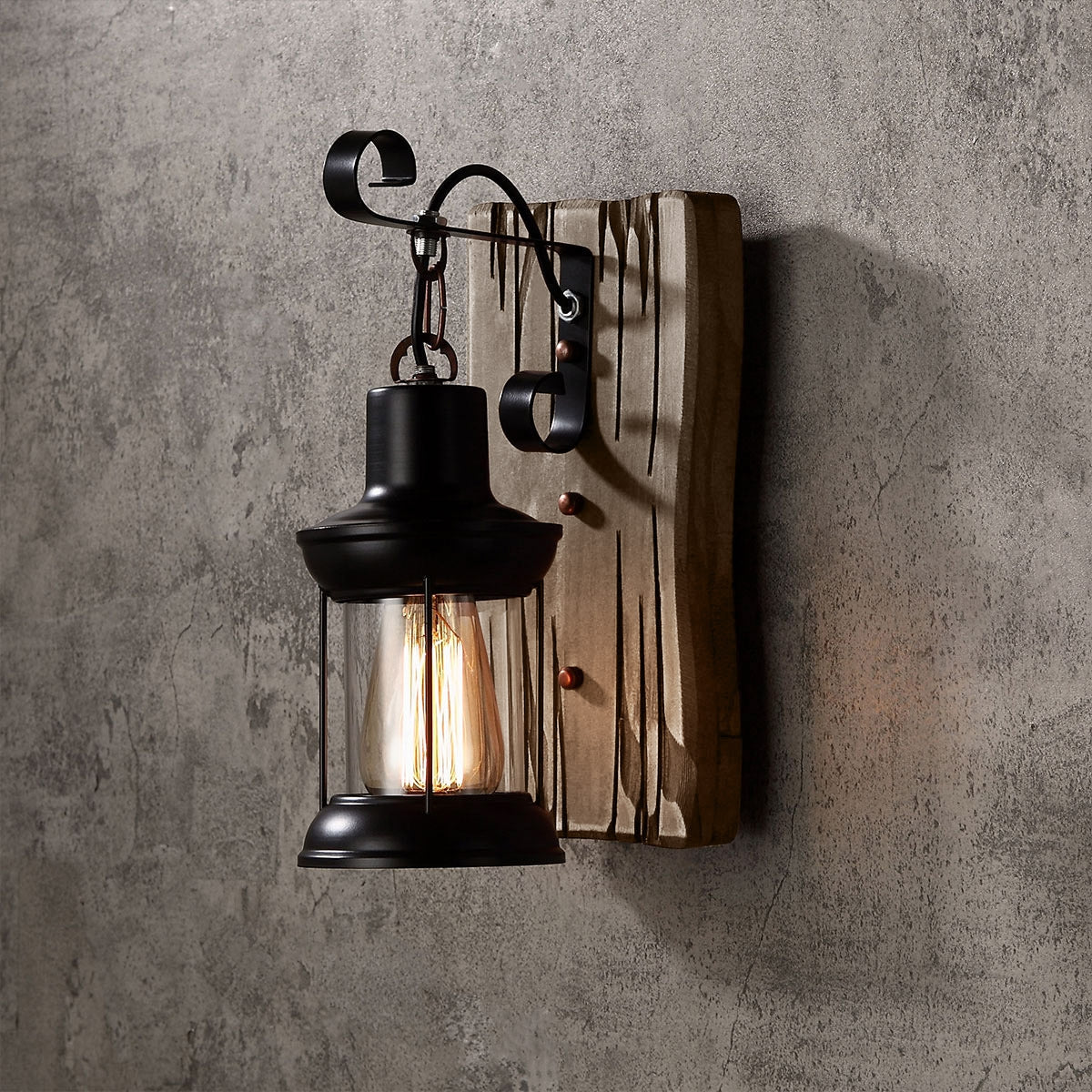 Indigo Industrial Wall Sconce – Clear Glass Shade for Rustic Indoor Lighting 2