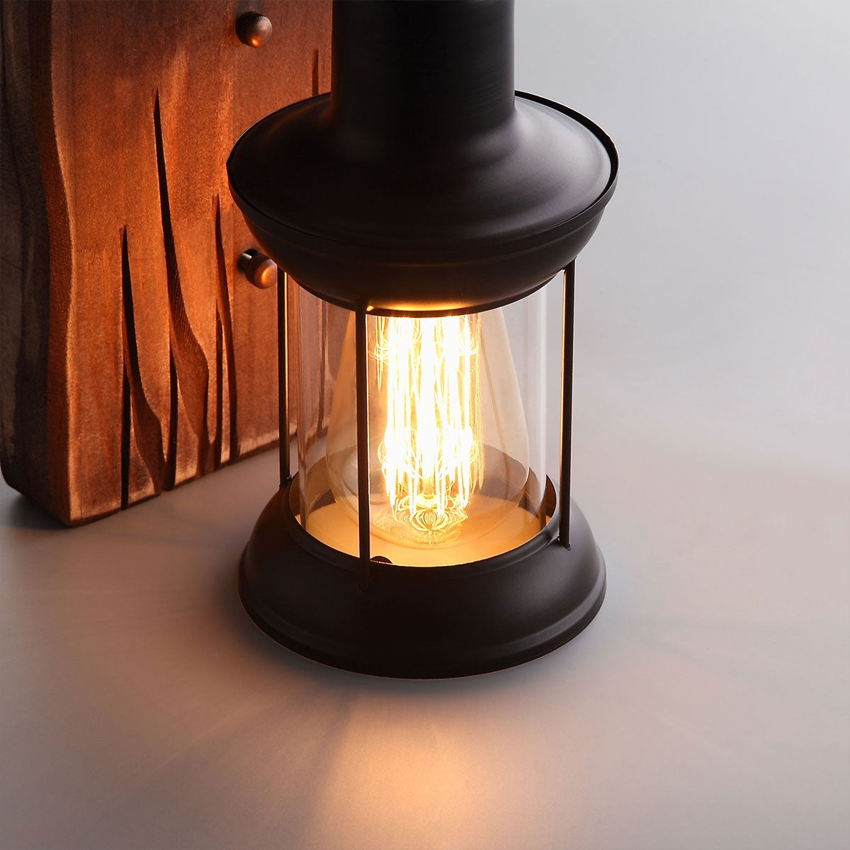 Indigo Industrial Wall Sconce – Clear Glass Shade for Rustic Indoor Lighting 3