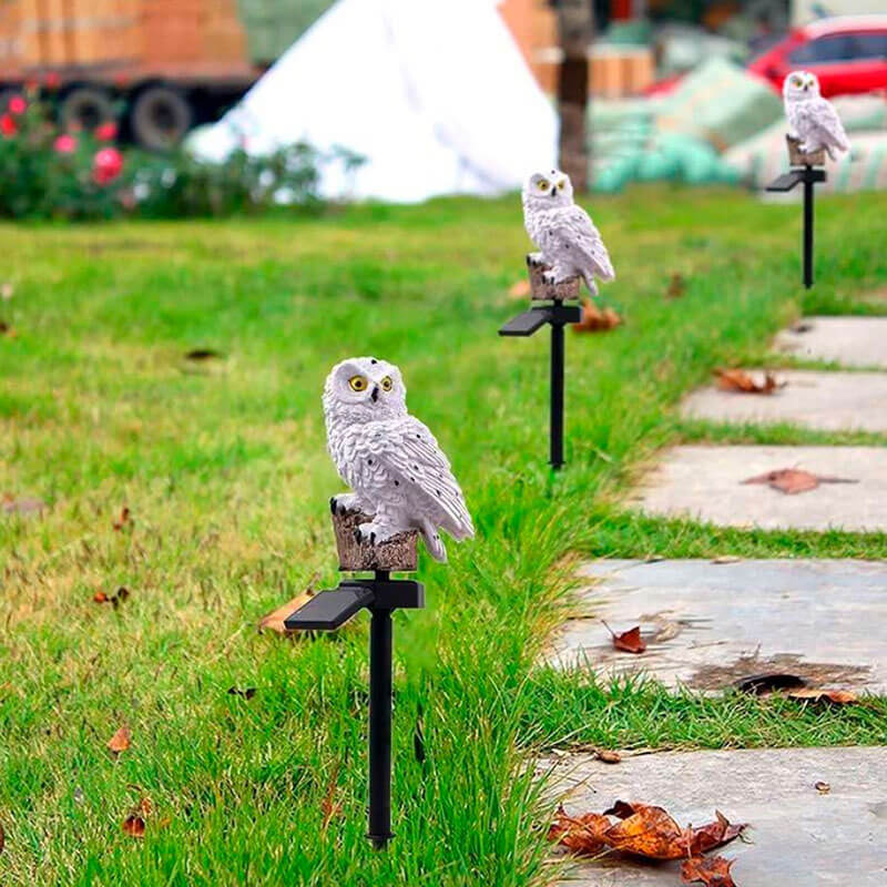 Owluxe Outdoor Solar Garden Light – Unique Owl Design with Warm Glow Illumination 1