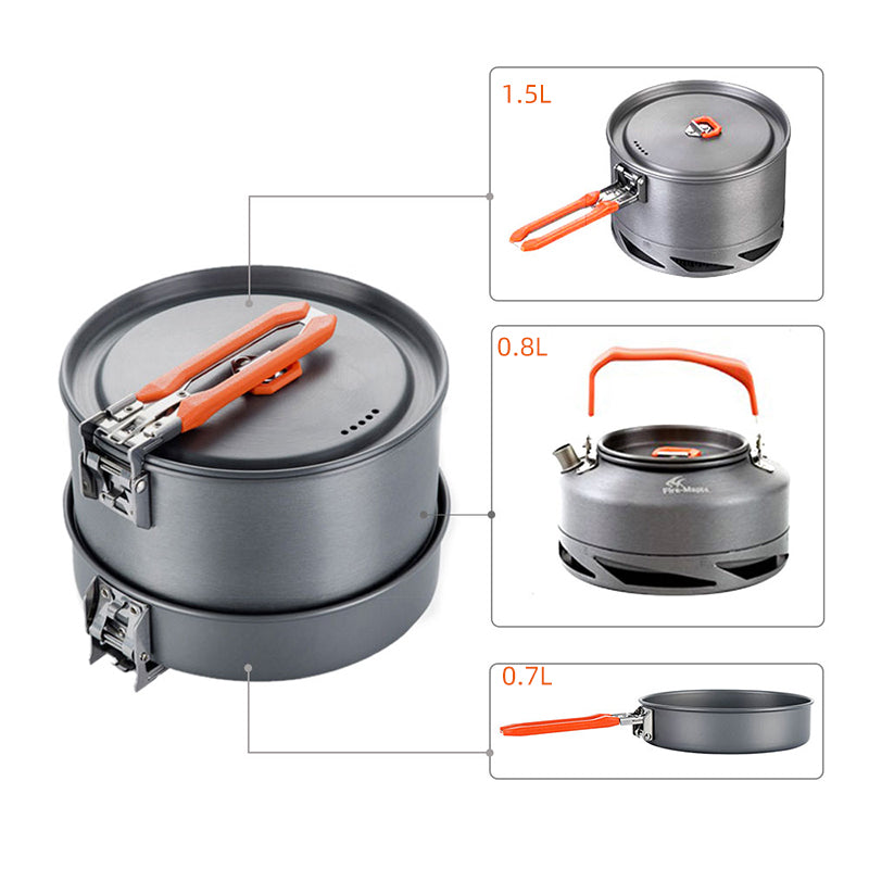 Pavo Camping Cookware Set – Lightweight Hard Alumina Cookset for Outdoor Cooking 0