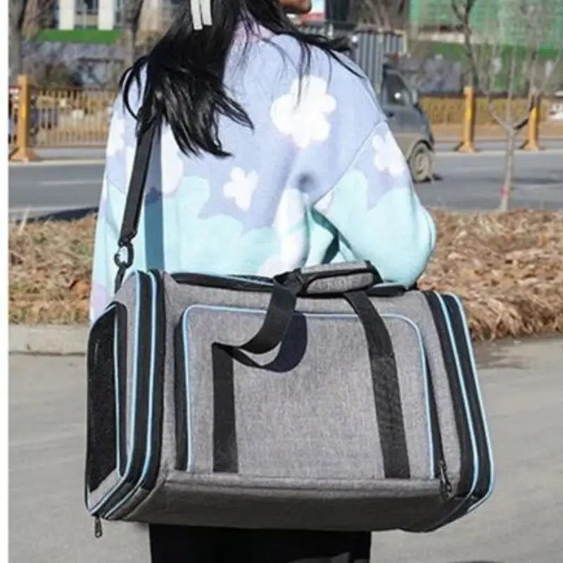 Proway Cat Carrier – Expandable Breathable Design for Comfortable Travel 0
