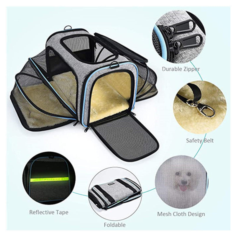 Proway Cat Carrier – Expandable Breathable Design for Comfortable Travel 1