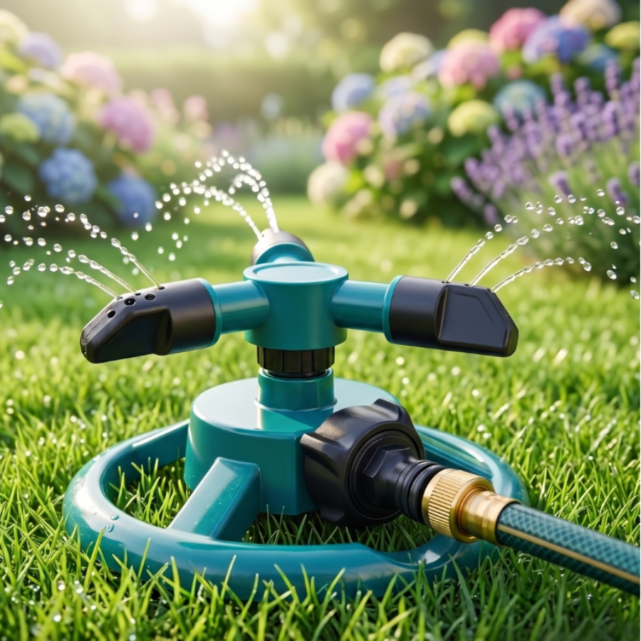 Raven Garden Lawn Sprinkler – 360-Degree Rotation for Even Water Coverage 0