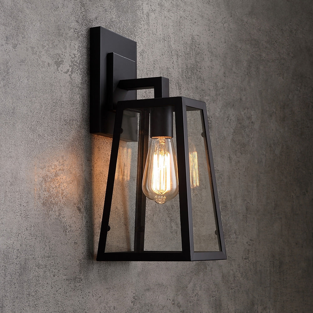 Ravion Outdoor Wall Lantern – Vintage Matte Black Design for Outdoor Lighting 0