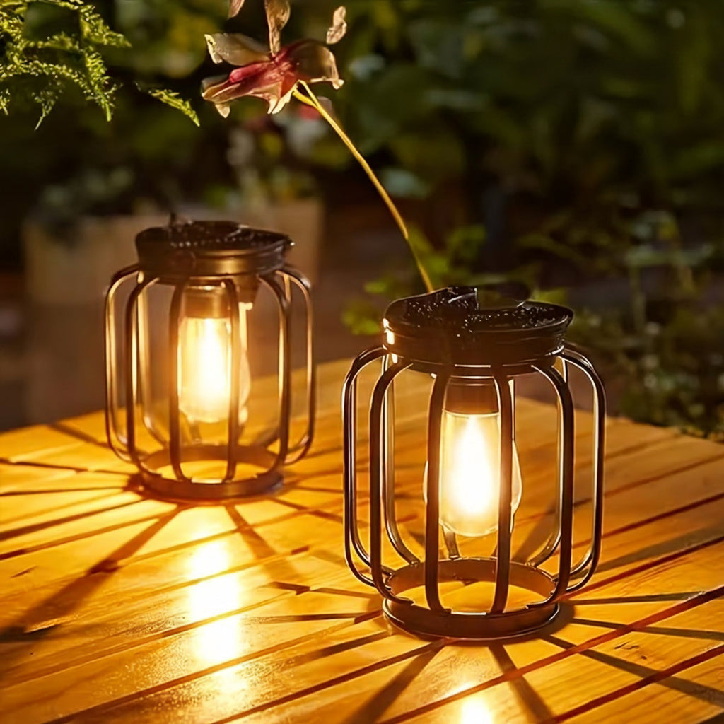 Solara Outdoor Solar Lanterns 2-Pack – Durable Metal Frame for Eco-Friendly Garden Lighting 3