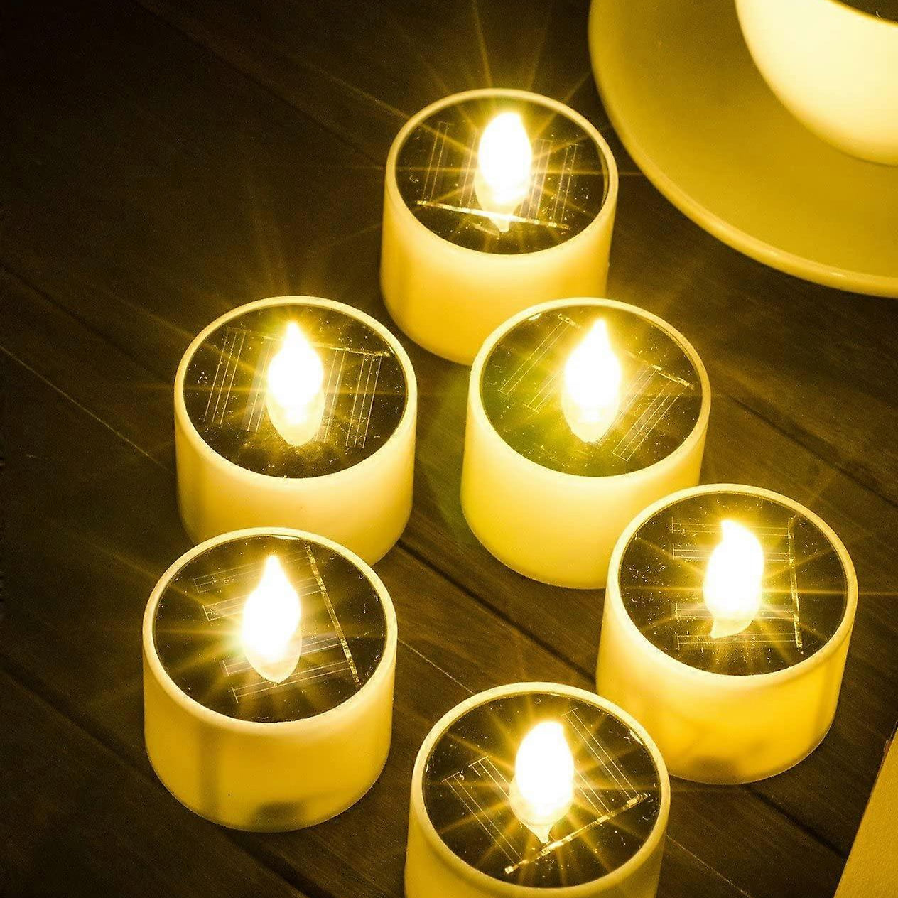 Solara Outdoor Solar Tea Light Candles – Waterproof LED Flickering Ambiance 0