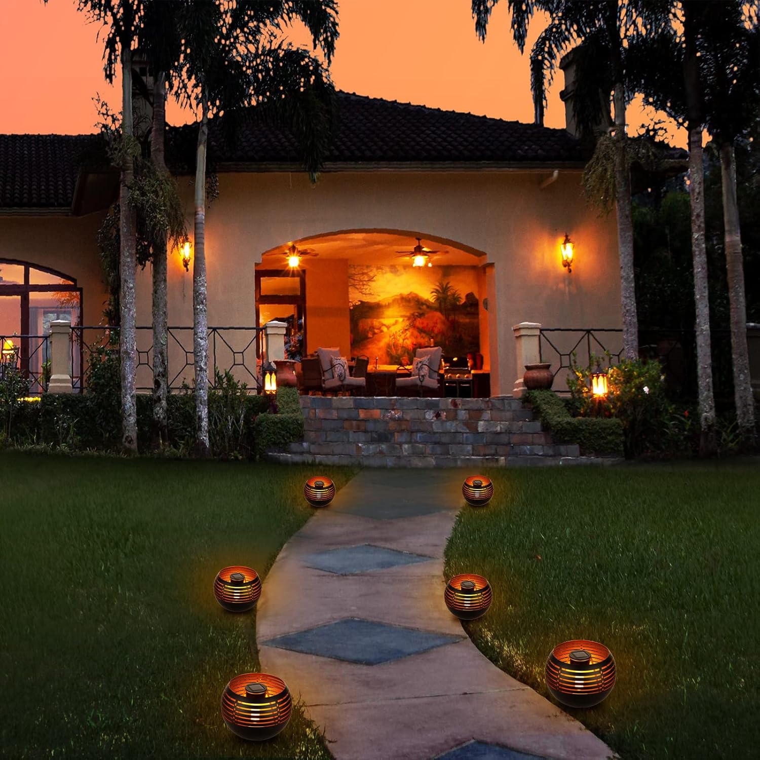 Waverly Outdoor Solar Lantern – Weatherproof Metal LED with Flickering Flame Effect 1