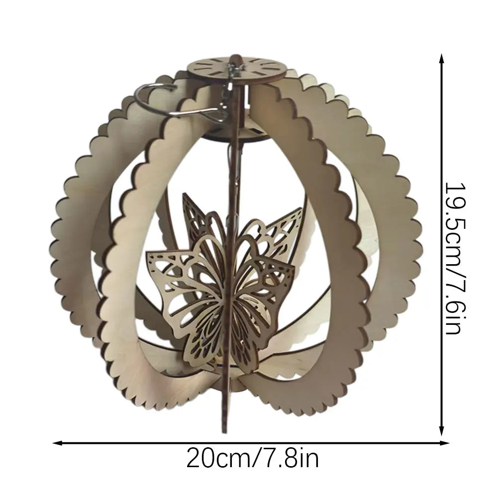 Wynna Outdoor Wind Spinner – Natural Wooden Hummingbird Decor for Gardens 3