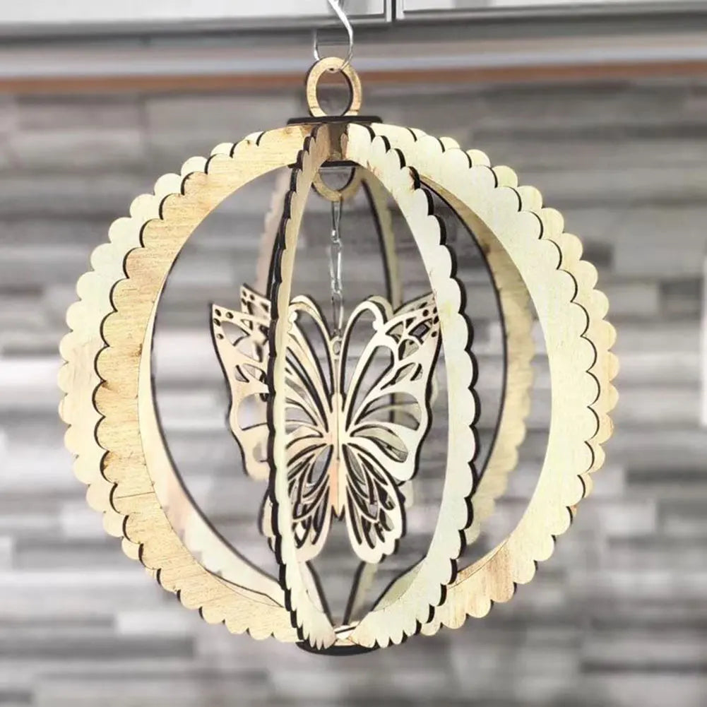 Wynna Outdoor Wind Spinner – Natural Wooden Hummingbird Decor for Gardens 5