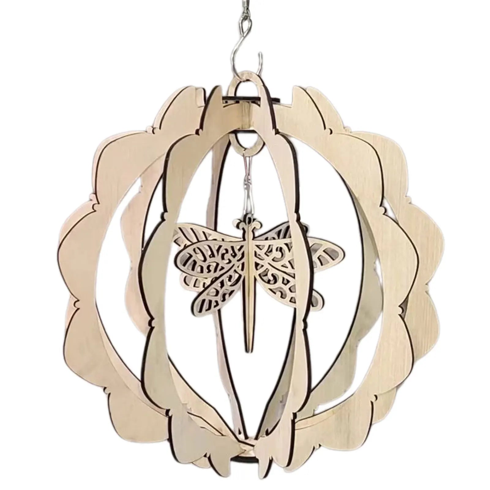 Wynna Outdoor Wind Spinner – Natural Wooden Hummingbird Decor for Gardens 6
